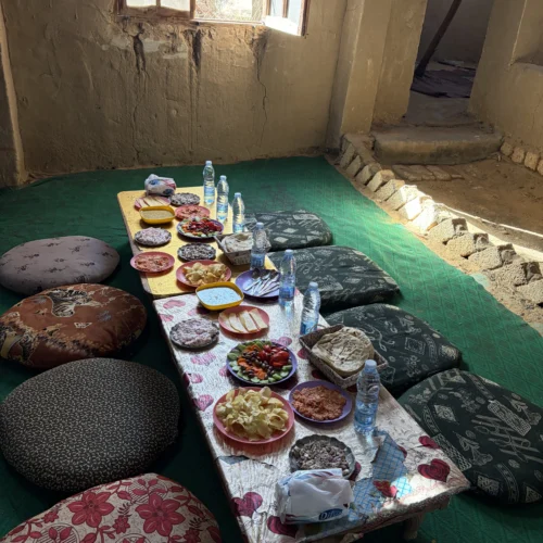 An organized overnight camp in the White Desert
